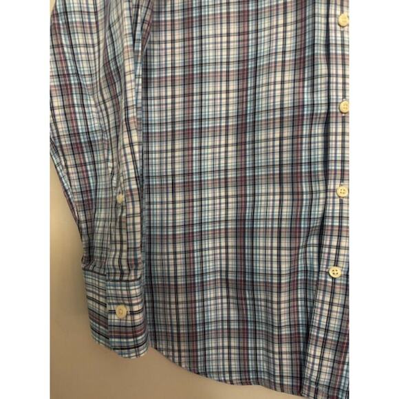 Peter Millar Button Down Shirt Mens Large Plaid 100% Cotton Long Sleeve New - Picture 8 of 8